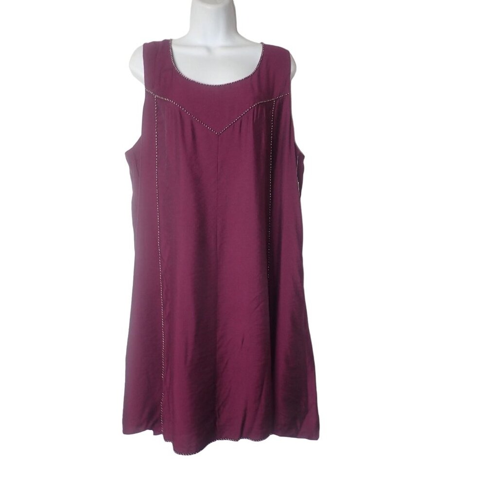 Two by Vince Camuto Dress‎ XL swing cocktail Perfect Plum Star Power beaded New